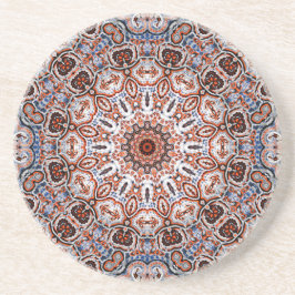 Porta-copos Motivo de Mandala em Tons Neutros