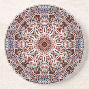 Porta-copos Motivo de Mandala em Tons Neutros