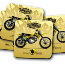 Porta copos Motocross amarela | Conjunto de Portas