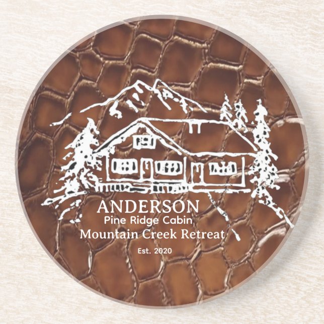 Porta-copos Mountain Cabin Faux Crocodile Leather Doormat (Frente)