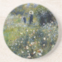 Mulher com Parasol em Jardim por Auguste Renoir