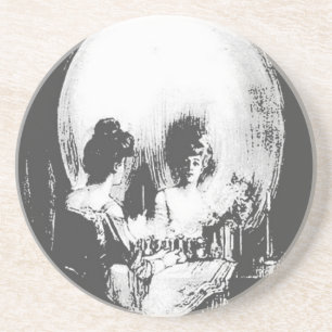 Porta-copos Mulher com Reflexão do Crânio Halloween Espelhada