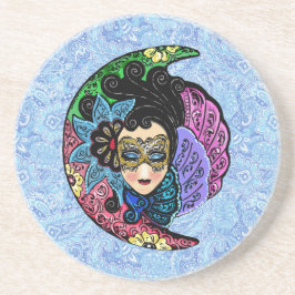 Porta-copos Mulher mascarada e lua crescente