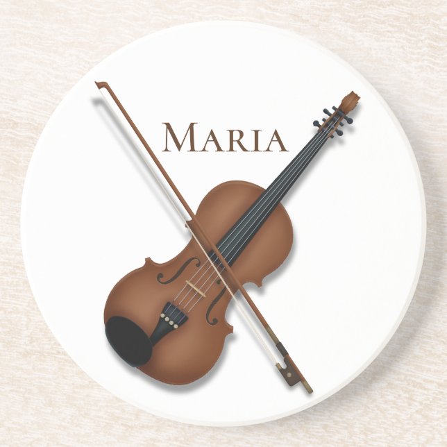 Porta-copos Música Clássica Elegante Violin & Arco Personaliza (Frente)