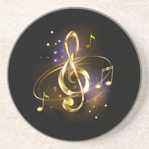 Porta-copos Música de clave de sol de ouro