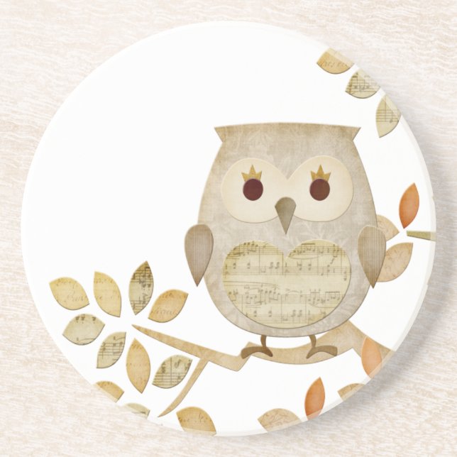 Porta copos musical da coruja da árvore (Frente)