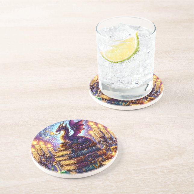 Porta-copos Mystical Dragon Wizard Books (Lateral)