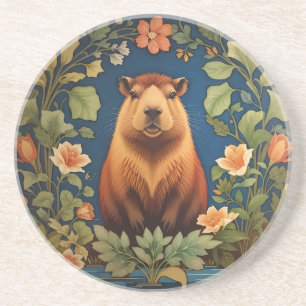 Porta-copos Na moda Capybara - Inspirada por William Morris
