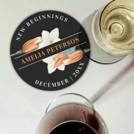 Porta-copos Na moda Preto E Laranja Branco Aterro Floral