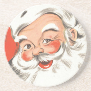 Porta-copos Natal Antigo, Papai Noel Alegre com Sorriso