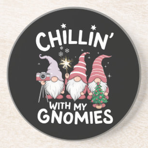 Porta-copos Natal da Família Gnome Relaxando Com Meus Gnomos