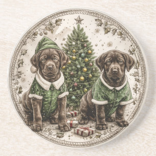 Porta-copos Natal Elf Labrador Retriever Puppy