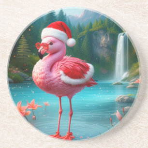Porta-copos Natal Flamingo Como Papai Noel-47475