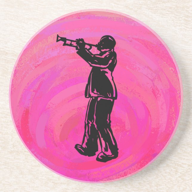 Porta-copos New York Boogie Nights Trumpet rosa quente (Frente)