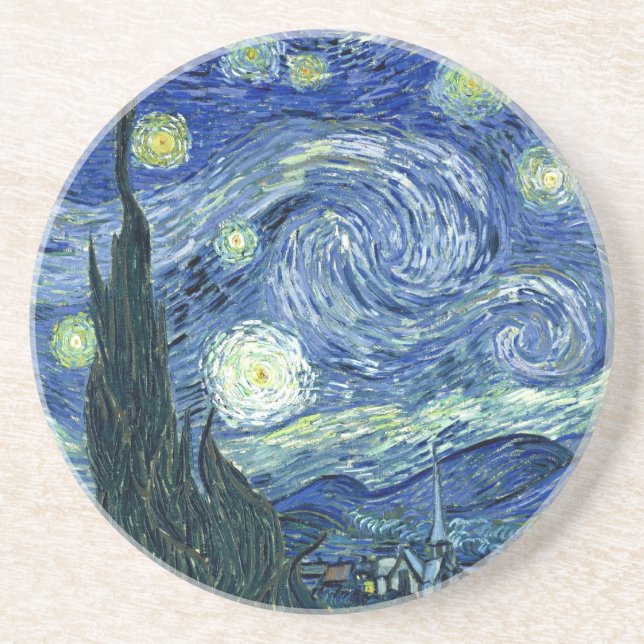 Porta-copos Noite Estrelada de Van Gogh (Frente)