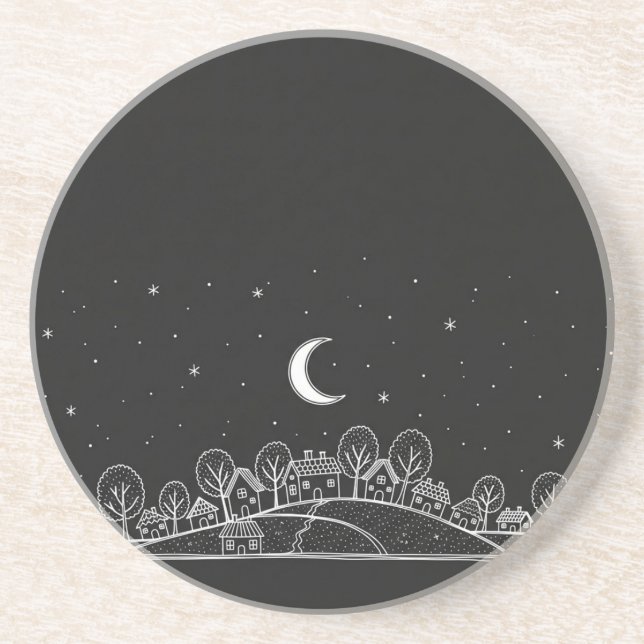 Porta-copos Noite na Aldeia de Natasha Us (Frente)