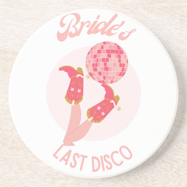 Porta-copos Noiva dos Anos 70 Retro. Última Festa de Despedida (Frente)
