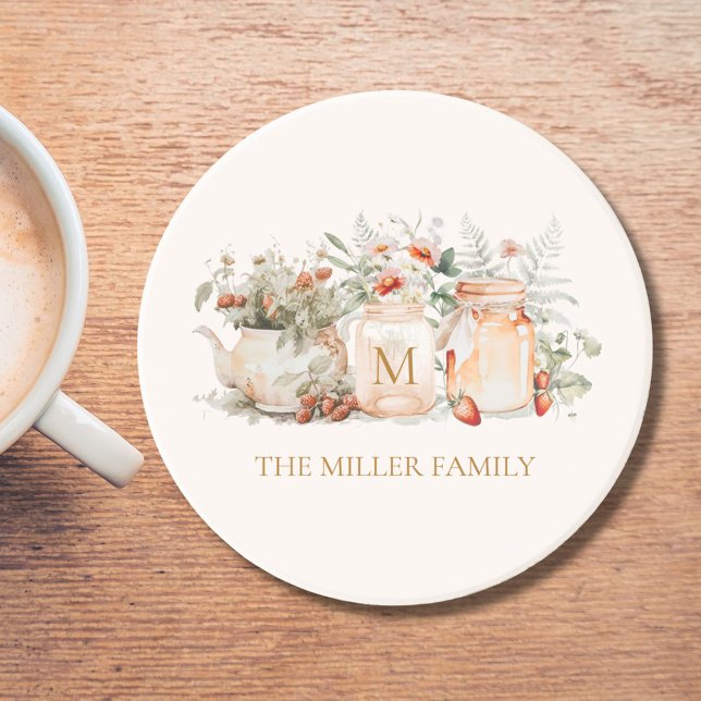 Porta-copos Nome da Família Botânica Floral Florestal Monogram (In situ)