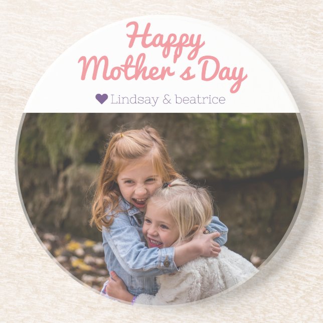 Porta-copos Nome de Foto do Dia de as mães Moderno Elegante Si (Frente)