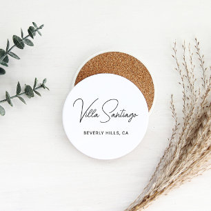 Porta-copos Nome e Localização da Residência do Roteiro Modern