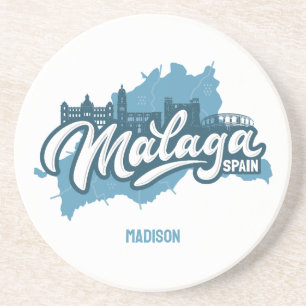 Porta-copos Nome Personalizado / Espanha de Málaga de Texto