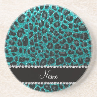 Porta-copos Nome personalizado impressão brilhante aqua glitte
