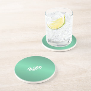 Porta-copos Nome personalizado turquesa brilhante
