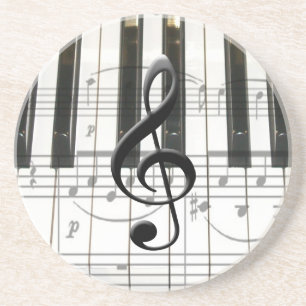 Porta-copos Notas do teclado e da música de piano