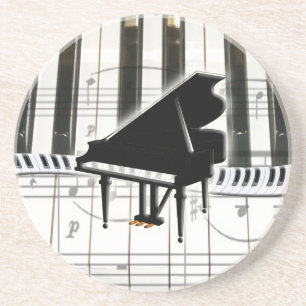 Porta-copos Notas do teclado e da música de piano de cauda