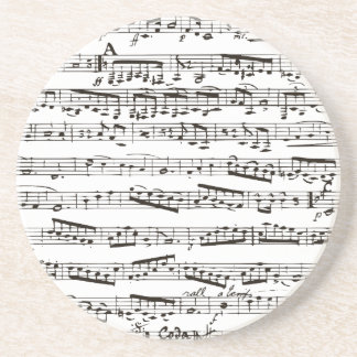 Porta-copos Notas musicais preto e branco