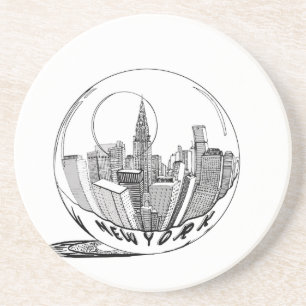 Porta-copos Nova York numa bola de vidro