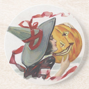 Porta-copos O Beijo da Bruxa: um Jack o Lantern no Halloween