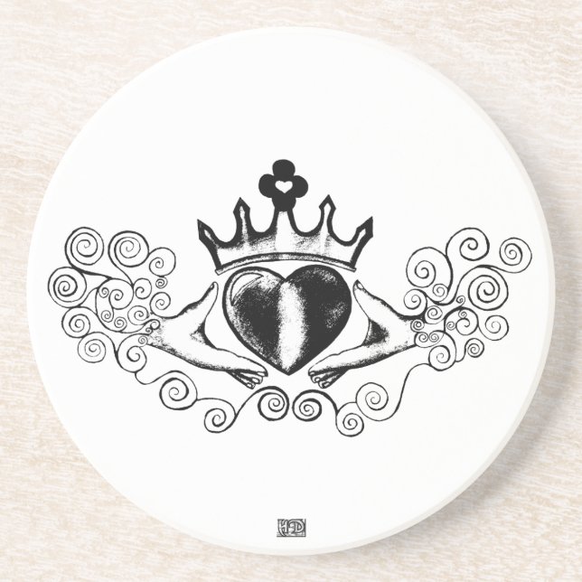 Porta-copos O Claddagh (Preto) (Frente)