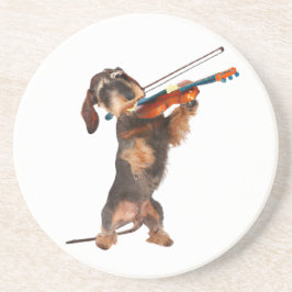 Porta-copos O Dachshund De Cabelo Wirecional Tocando Um Violin