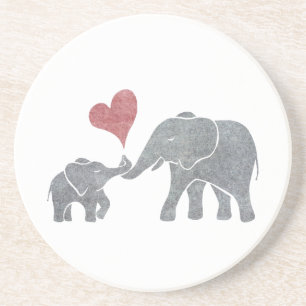 Porta-copos O elefante abraça a mamã e o bebê cinzentos com