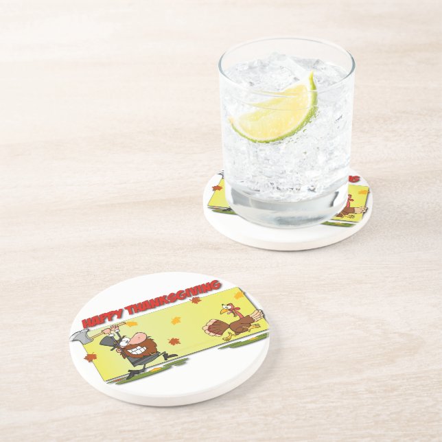 Porta-copos O engraçado de Ação de Graças de SlipperyJoe deixa (Lateral)