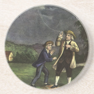 Porta-copos O Experimento Kite e Relâmpago de Benjamin Frankli