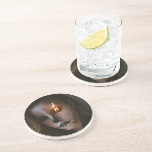 Porta-copos O malvado Halloween Sandstone Coaster (Lateral)