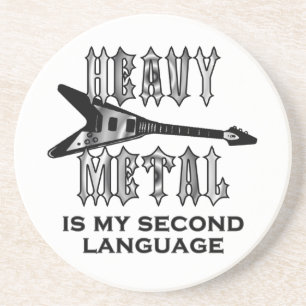 Porta-copos O metal pesado é minha segunda língua