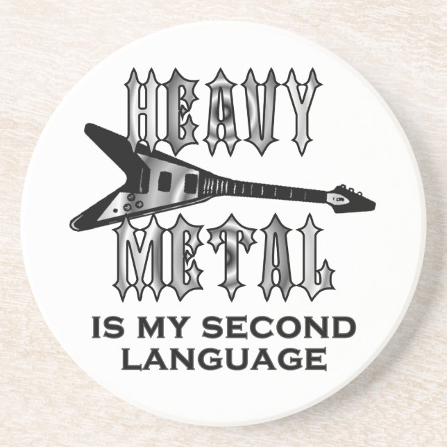 Porta-copos O metal pesado é minha segunda língua (Frente)