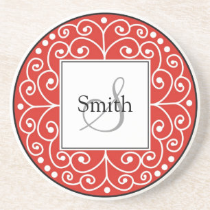 Porta-copos O vermelho roda casamento personalizado monograma