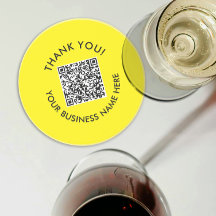 Obrigado! | Código QR de Site Preto Amarelo Simple