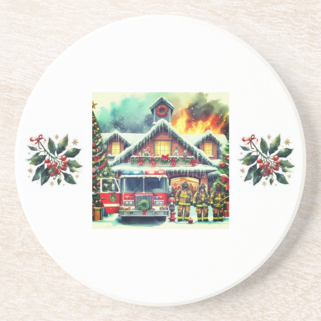 Porta-copos Obrigado de Natal para bombeiros (Frente)