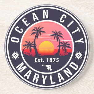 Porta-copos Ocean City Maryland Retro Sunset Souvenirs 60s