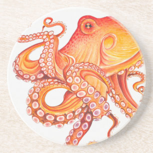 Porta-copos Octopus Laranja Vermelho