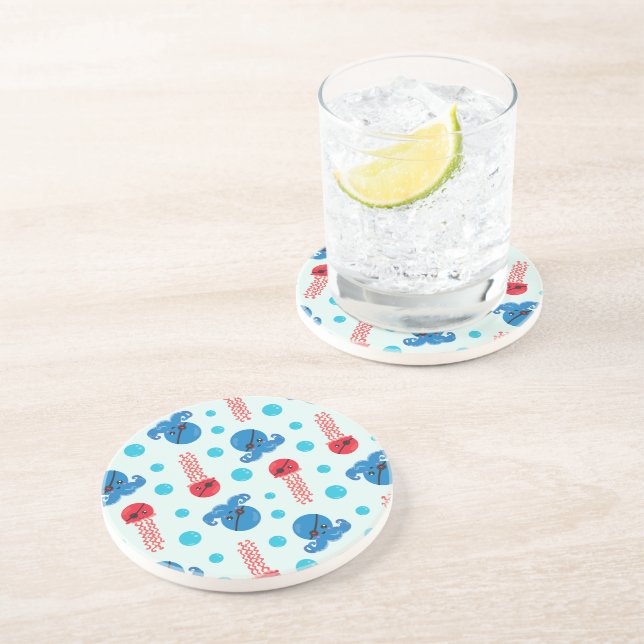 Porta-copos Octopus Pirata, Jellyfish Pirata, Animais do Mar (Lateral)