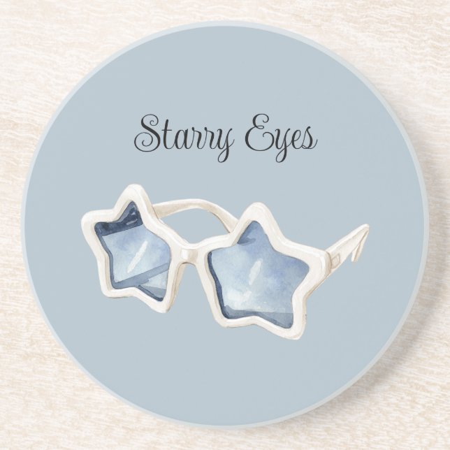 Porta-copos Óculos de Sol Estrela Branca Azul (Frente)