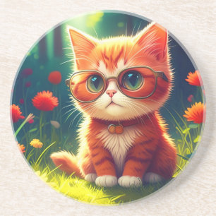 Porta-copos Óculos de Visto de Gatinhos Vermelhos-365478