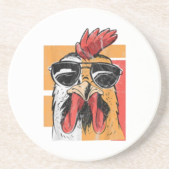 Porta-copos Óculos Solares legal Vestindo Galos Retro Chic (Frente)