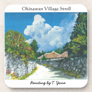 Porta copos Okinawan tradicional da pintura da